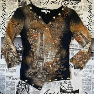 Paris 10 Women's Black and Brown Shirt